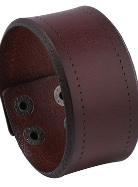 庞克新款简约复古宽皮手环欧美饰品朋克风男士头层牛皮手链