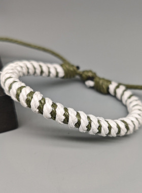 韩版做旧编织麻绳手链简约百搭学生复古情侣网红手绳可调文艺