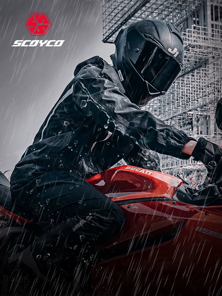 赛宇摩托车骑行雨衣和雨裤套装，男女分开防风和防雨摩托车反光电