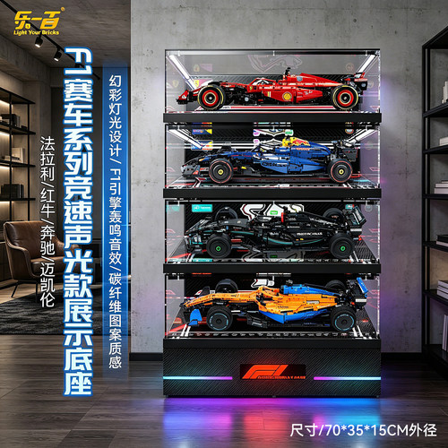 适用乐高F1赛车系列防尘展示盒