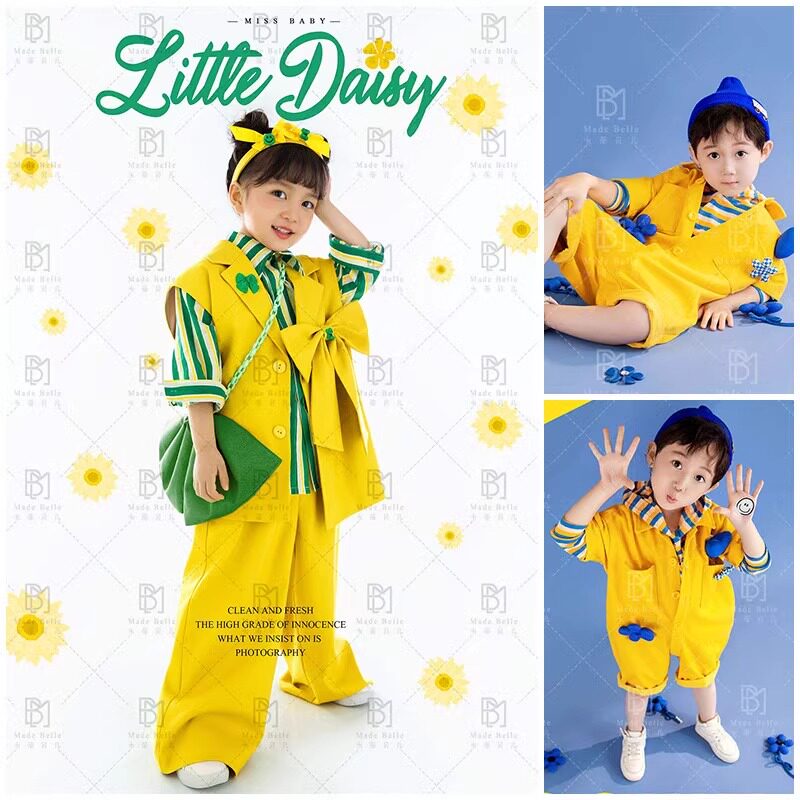 儿童摄影服装男女童拍照衣服走秀