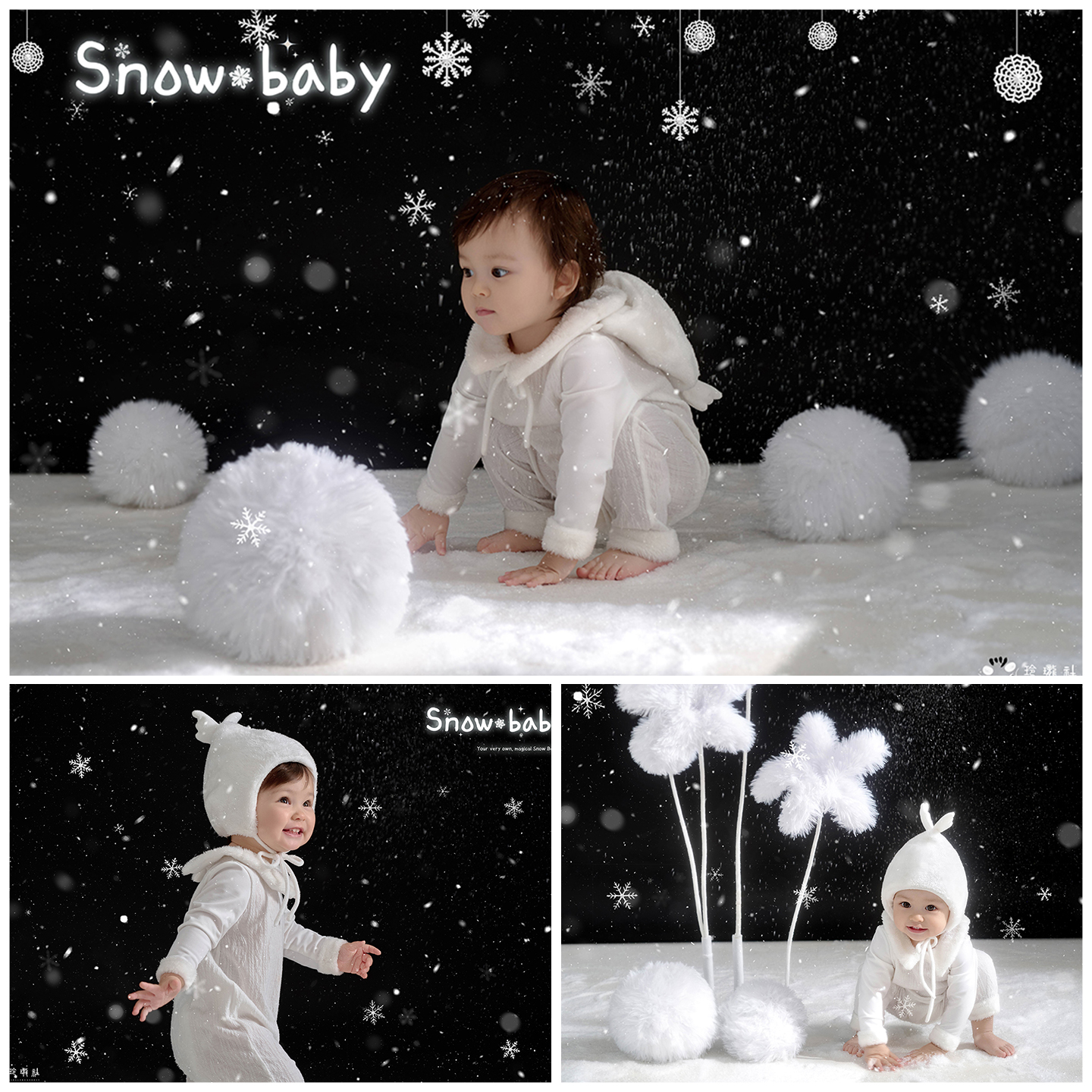 雪宝主题周岁照拍照衣服