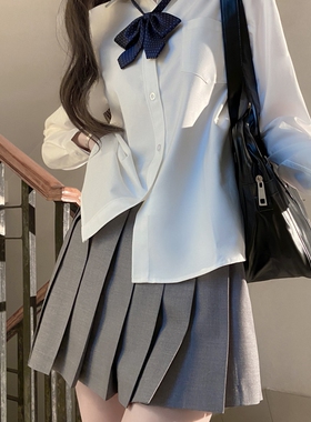 JK百褶裙女校供学院风套装短裙黑色绀色a字39cm轮褶灰色jk制服裙