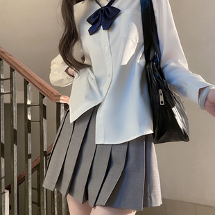 JK百褶裙女校供学院风套装短裙黑色绀色a字39cm轮褶灰色jk制服裙