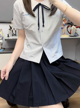 【零夏】零度句号原创jk制服短袖可爱风娃娃领日系学院风丸襟衬衫