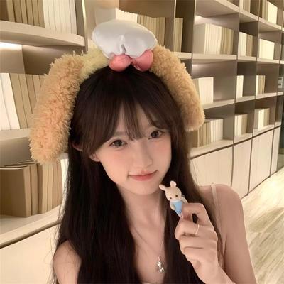 可爱饼饼毛绒发箍女少女心迪士尼游玩可琦安厨师狗头箍拍照头饰品