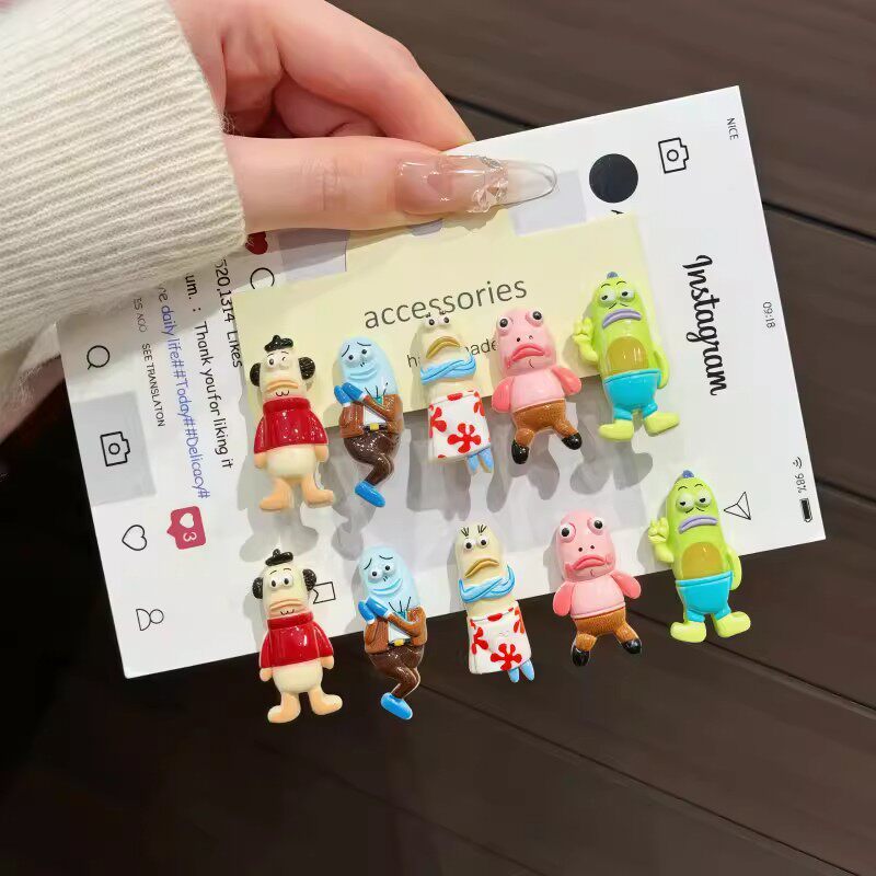 海绵宝宝比奇堡丑萌搞怪呆呆鱼迷你发夹碎发前额发饰刘海发卡头饰图片