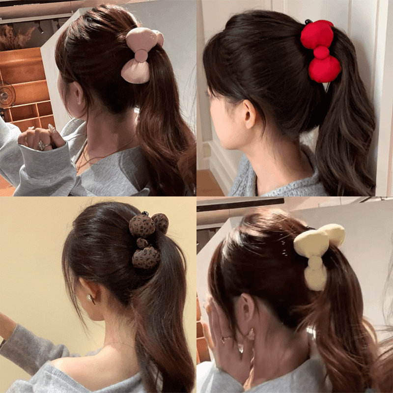 甜美蝴蝶结香蕉夹后脑勺竖夹迪士尼风发饰可爱丸子头百搭新款发卡