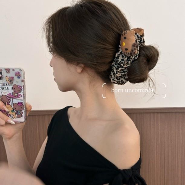 韩国豹纹香蕉夹一字KT猫扭扭夹后脑勺显发量发夹高马尾头饰盘发夹