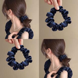 高级感缎面小肠发圈女头绳高弹力耐用扎马尾发绳2025新款皮筋发饰