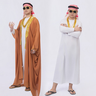 万圣节服装成人中东阿拉伯长袍男女迪拜土豪阿联酋cosplay衣服