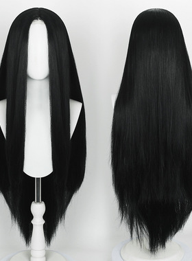 豆蔻 黑前蕾丝手钩古风美人尖长直发万用cos假发全头套现货D773