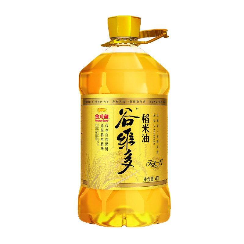 金龙鱼谷维多双一万稻米油4L 米糠油家用健康食用油桶装