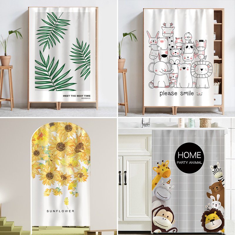 衣柜遮挡帘防尘帘免打孔粘贴式滑轨轨道式遮挡帘布帘开放式小柜子,居家布艺,门帘,淘宝优惠券,粉丝福利购,淘宝优惠卷