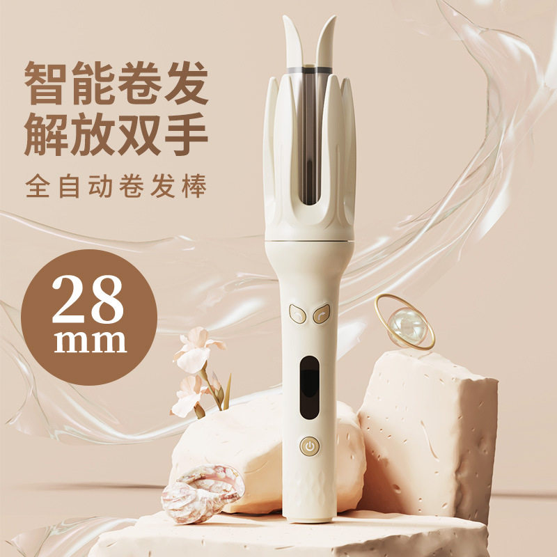 Tktok爆款全自动卷发棒不伤发便携懒人电动旋转卷发棒温控卷发器
