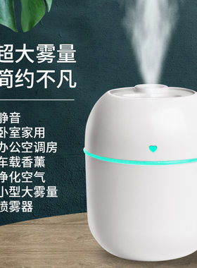 心怡加湿器静音卧室家用办公车载香薰净化空气小型大雾量喷雾器