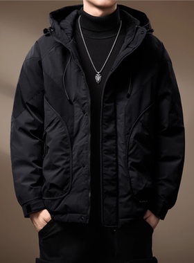 高端美式户外潮牌工装冲锋衣棉服男士冬季新款加厚保暖夹克外套男