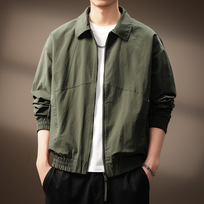 高端美式户外工装通勤夹克男2026春秋新款宽松复古轻薄上衣外套男