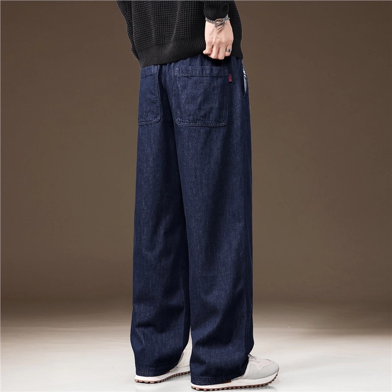 高端298g重磅高街垂感牛仔裤男2025秋季新款休闲复古阔腿直筒裤子