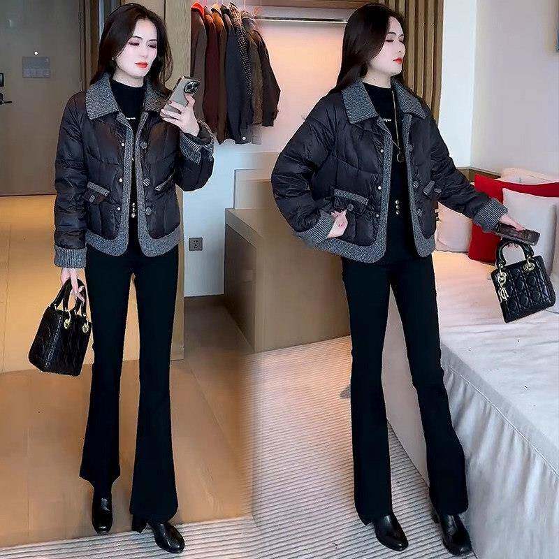 小香风短款羽绒服女2025冬季新款洋气质显瘦小个子保暖白鸭绒外套