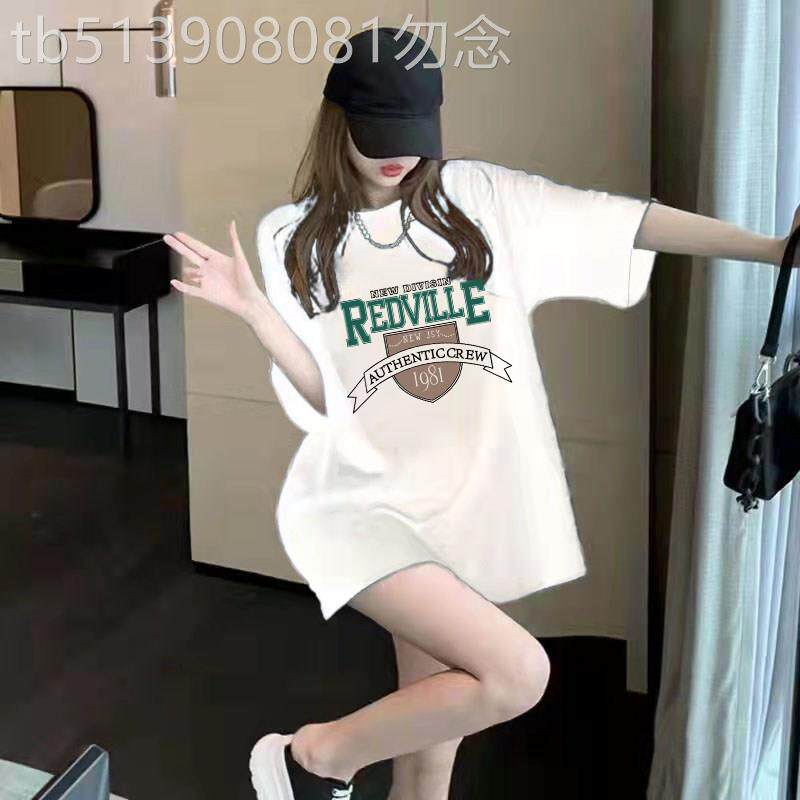 欧货白色短袖t恤女夏装2025年新款韩版宽松中长款纯棉上衣女ins潮