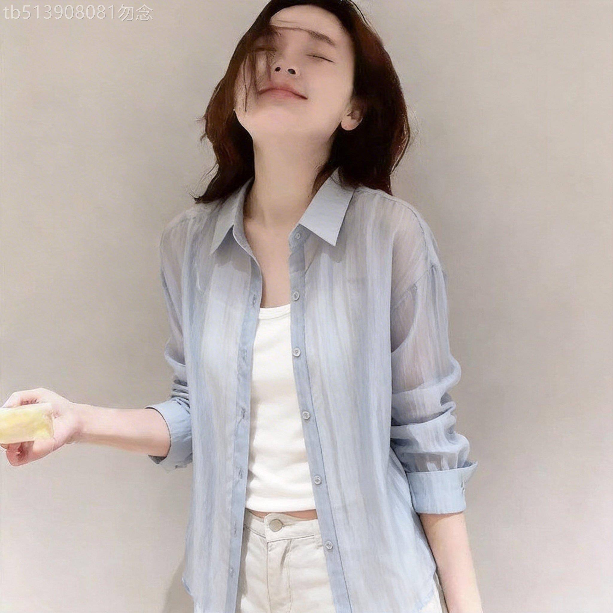 韩国高端薄款透气防晒衬衫+背心两件套女春夏新款时尚百搭超好看