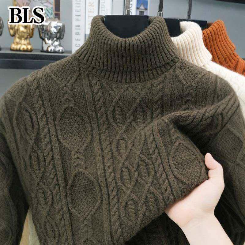 高端高领加厚毛衣男款冬季2025新款中年爸爸装保暖针织打底衫上衣