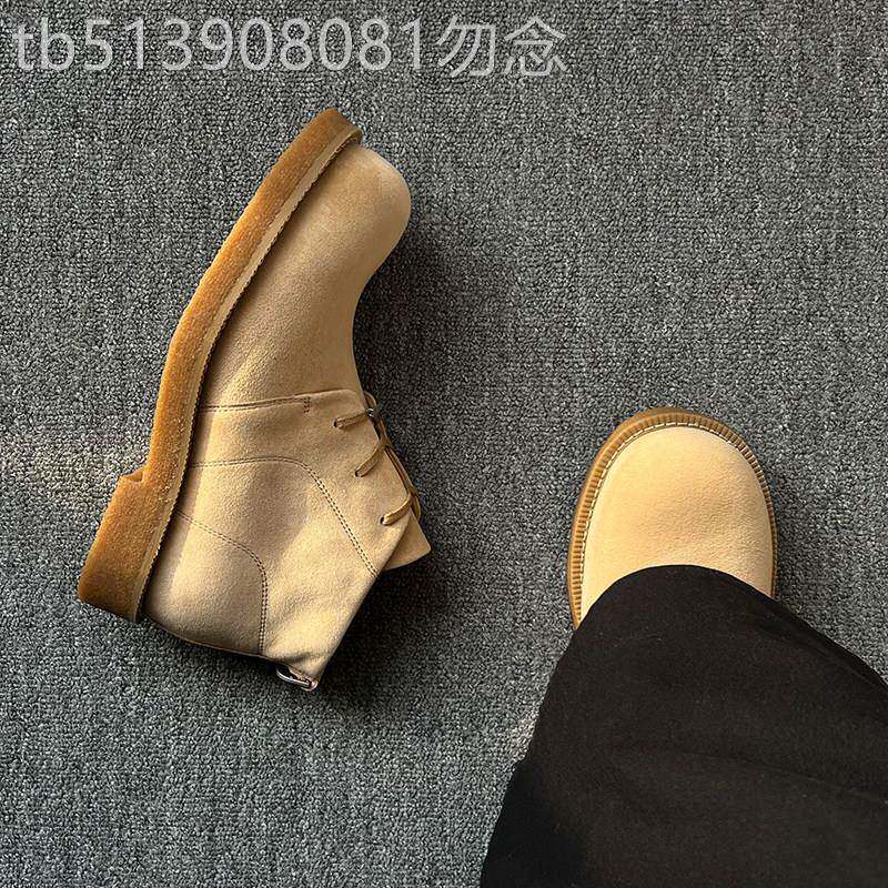 【高品质】马丁靴高帮大头德比鞋男款休闲皮鞋厚底增高低帮大黄靴