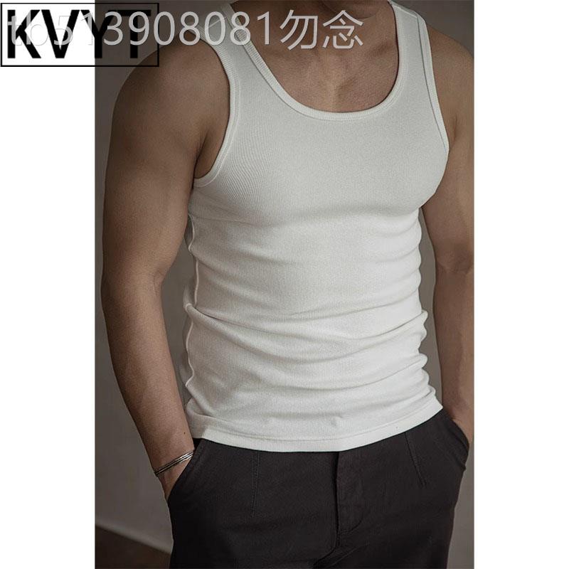 潮牌美式无袖背心男2026年夏季新款吸汗透气坎肩T恤男士打底上衣