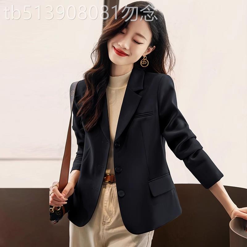 黑色短款西装外套女2026新款秋季高级感小个子上衣女士休闲小西服