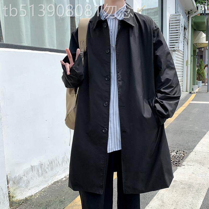 2025春秋季薄款英伦风衣男中长款大衣高级感夹克宽松大码运动外套