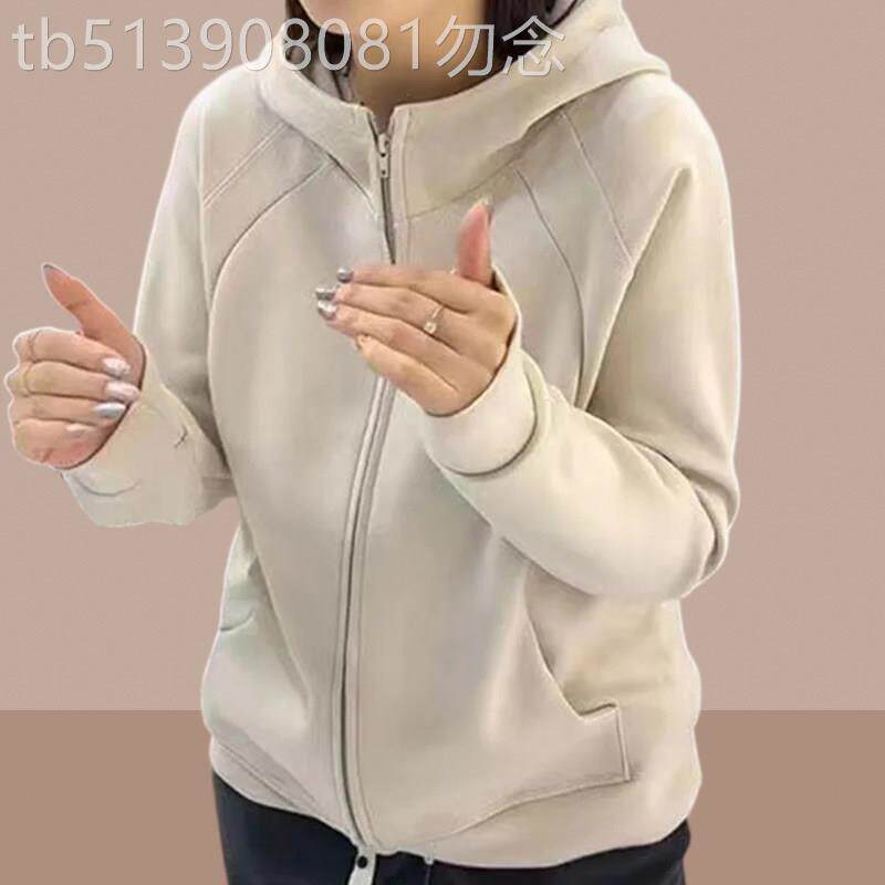 欧洲站2025年春秋新款短外套卫衣开衫女拉炼中长款加绒连帽上衣潮