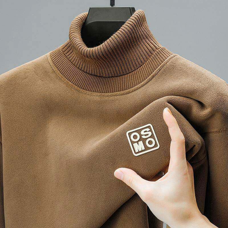 轻奢男士澳粒绒加厚卫衣高领保暖打底衫冬季内搭可外穿潮牌上衣