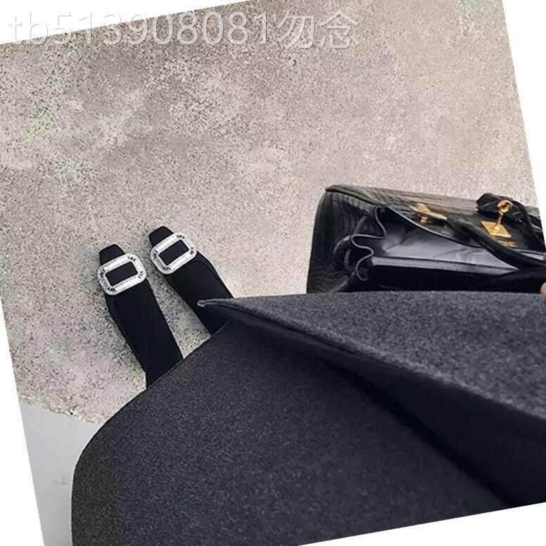 时尚品牌厚后跟平底鞋方扣莱茵石平底鞋多才多艺中跟丝绸和缎子优