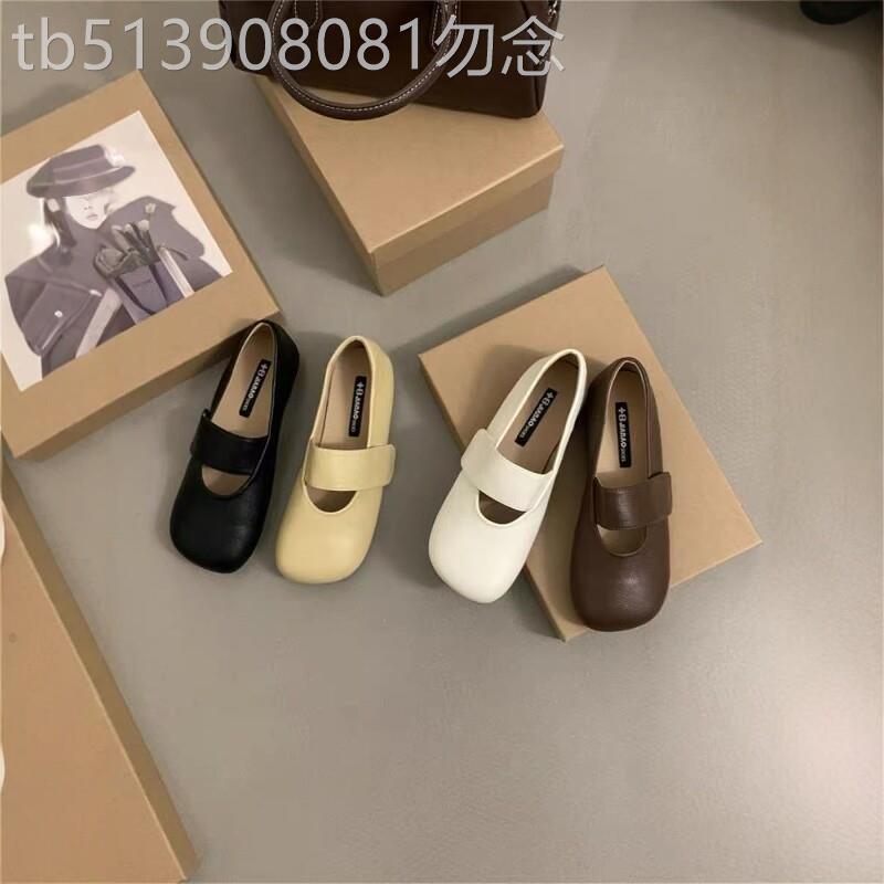 潮牌复古玛丽珍鞋2025春秋韩版软皮仙女风休闲奶奶鞋女平底单鞋子