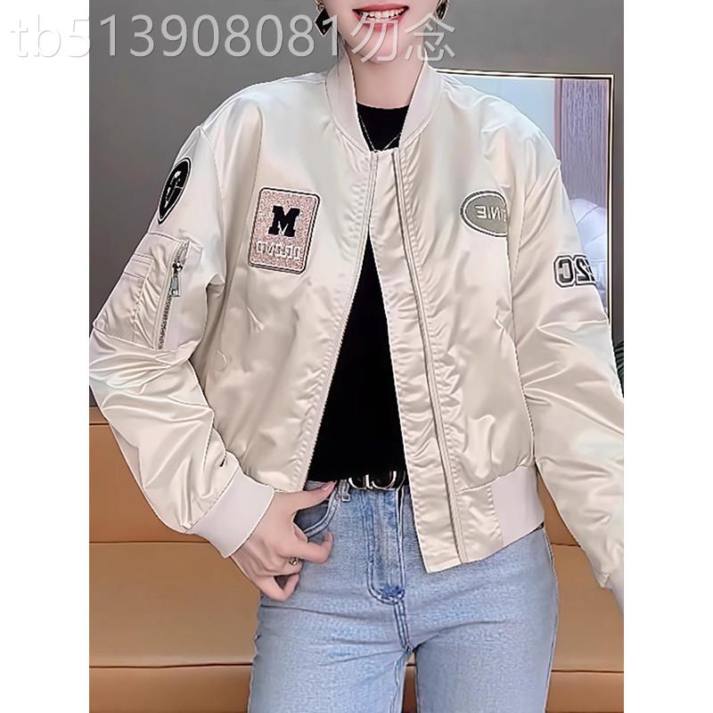美式棒球服外套女2025春秋季新款宽松时尚潮小个子短款飞行员夹克