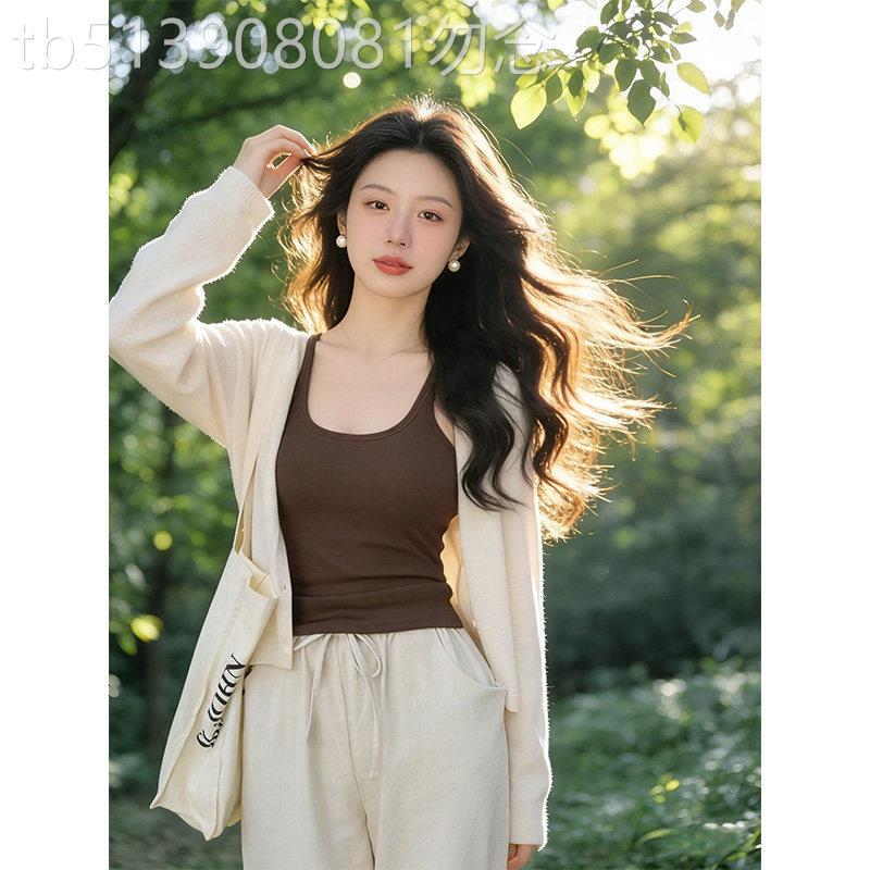 杏色薄款针织开衫女2026夏季新款绝美配吊带裙披肩防晒外搭小上衣