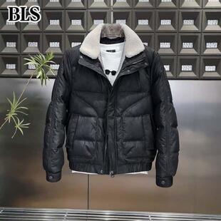 高端立领羽绒服男士2025冬季新款休闲保暖加厚防寒白鸭绒男款上衣