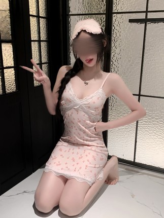 少女甜美纯欲风睡衣女款性感吊带睡裙蝴蝶结蕾丝边2026新款家居服