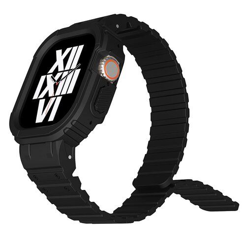 适用苹果手表ultra2一体磁吸表带iwatch9se87654硅胶运动防摔男女
