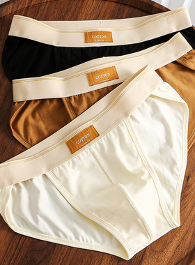 2025新款华杰龙纯色男士内裤宽松男三角裤棉简约潮男生大码三角裤