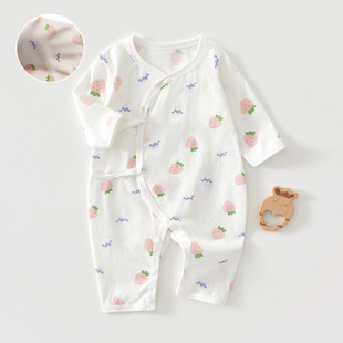 哈衣 纯棉新生幼儿衣服夏天空调服睡衣宝宝夏装 婴儿连体衣夏季 薄款