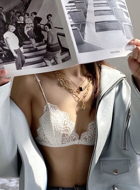 2026法式三角杯美背前扣小胸无钢圈内衣女超薄款夏季蕾丝纯欲细带