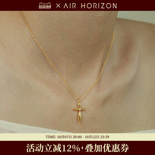 S925银十字架锁骨链女小众轻奢