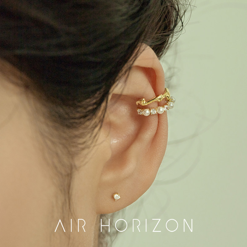 AIR-HORIZON褶皱线条感耳骨夹图片