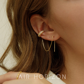 气质高级感流苏耳饰无耳洞耳夹耳钉耳线一体式 耳环小众独特耳骨夹