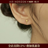 AIR HORIZON立体玫瑰花10K黄金耳钉女2025新款 精致轻奢高级感耳饰