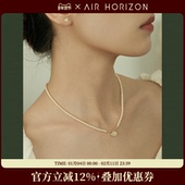 小米珠珍珠项链女猫眼石吊坠轻奢高级感颈链小众配饰情人节礼物