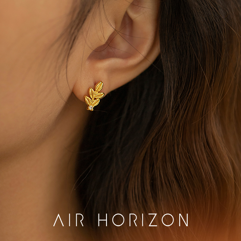 AIR-HORIZON金属休闲锆石女耳钉