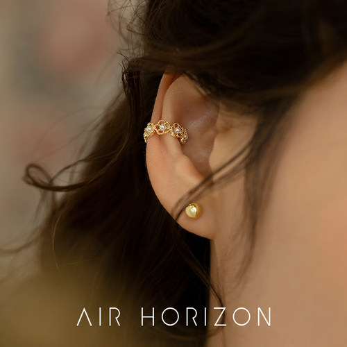 AIR-HORIZON耳夹镂空花朵耳饰女